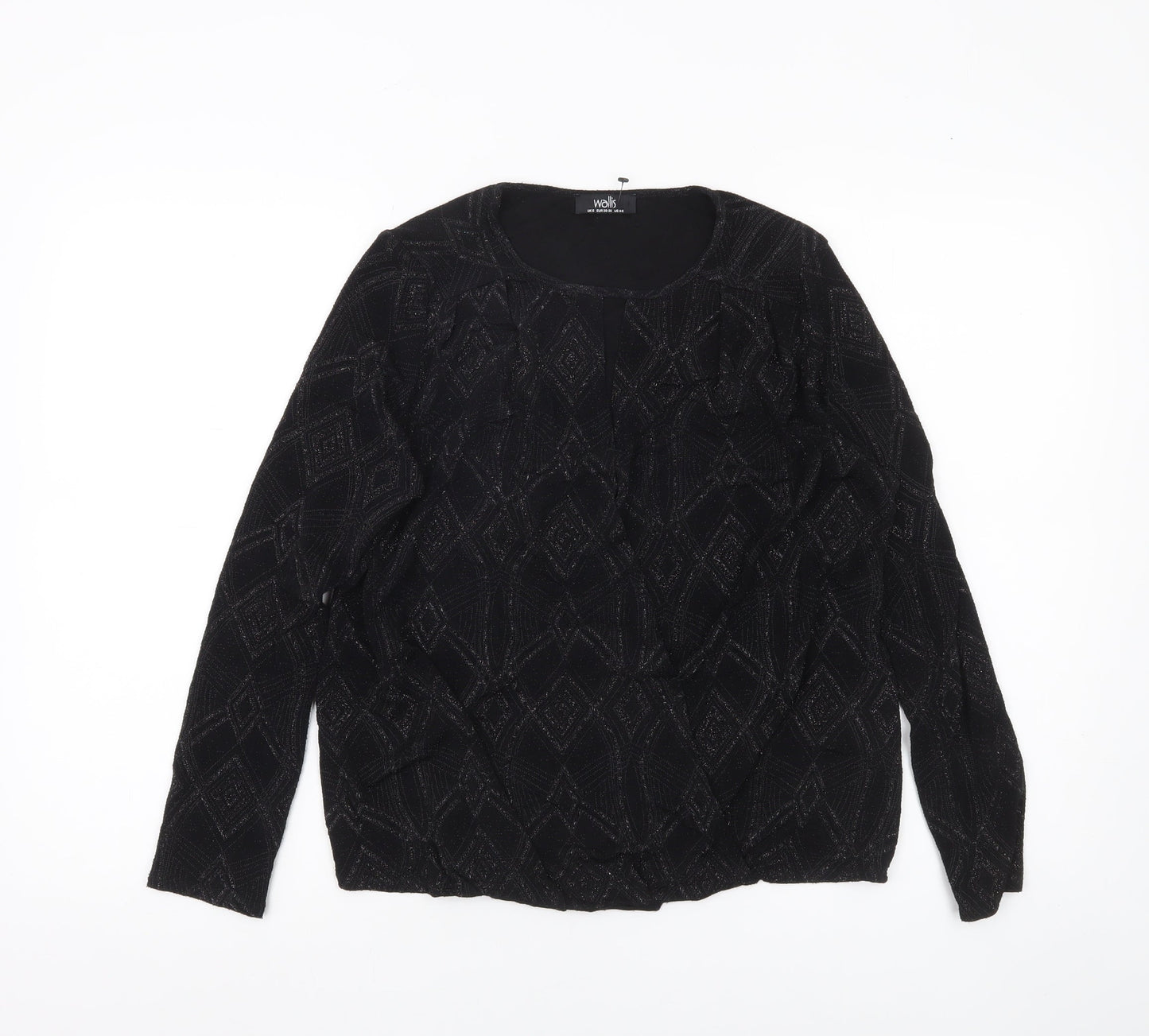 Womens UK Size S Wallis Black Tunic Blouse