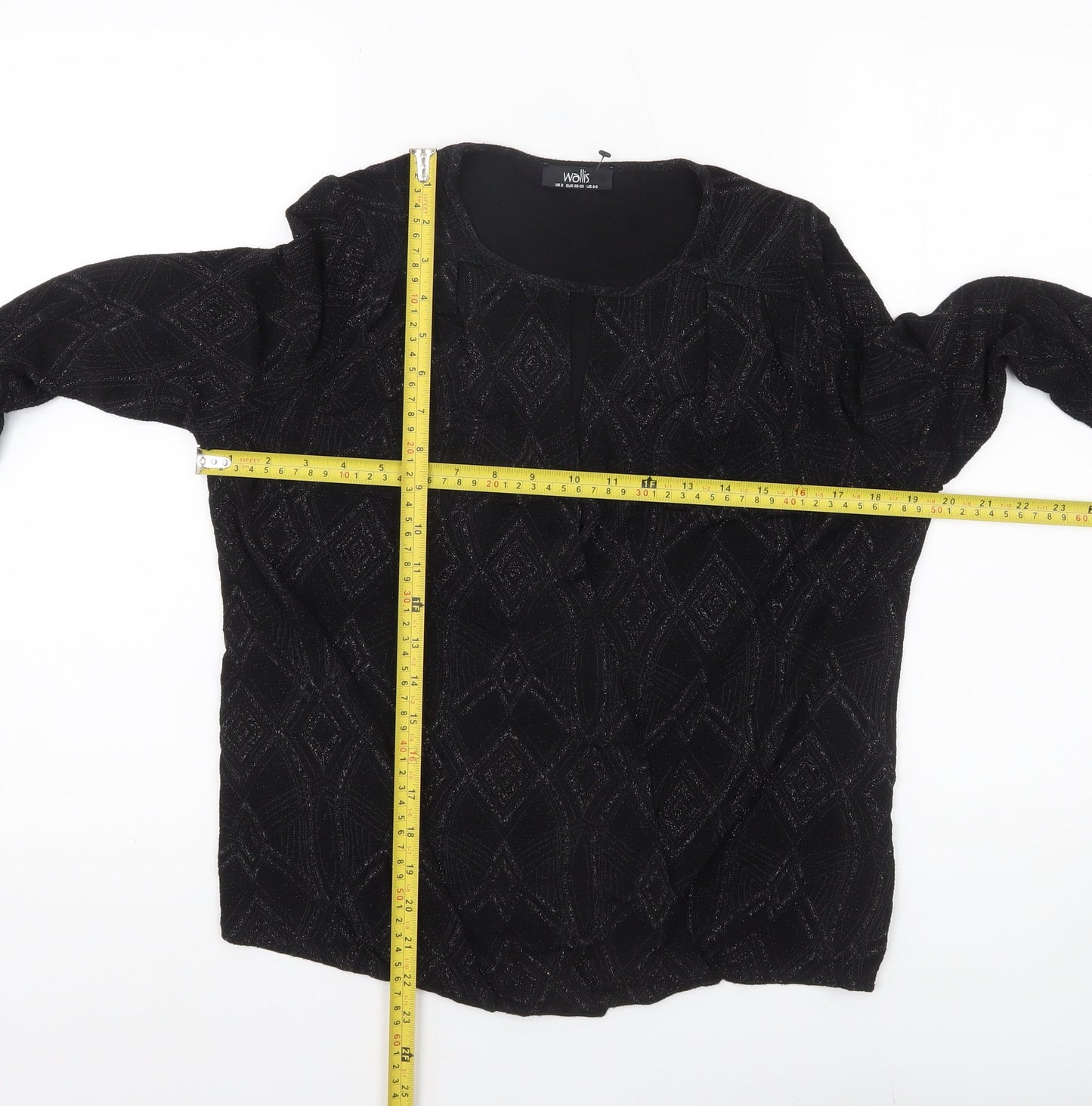 Womens UK Size S Wallis Black Tunic Blouse