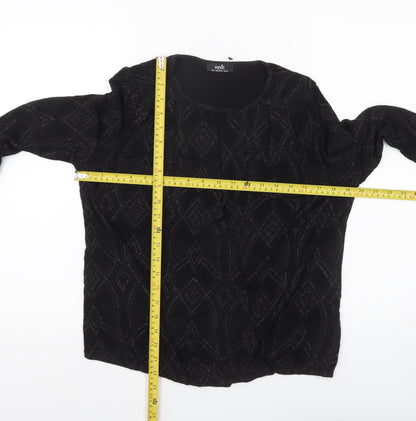 Womens UK Size S Wallis Black Tunic Blouse