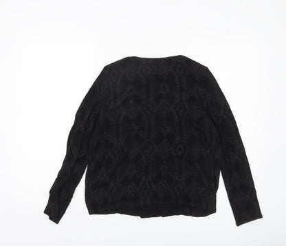 Womens UK Size S Wallis Black Tunic Blouse