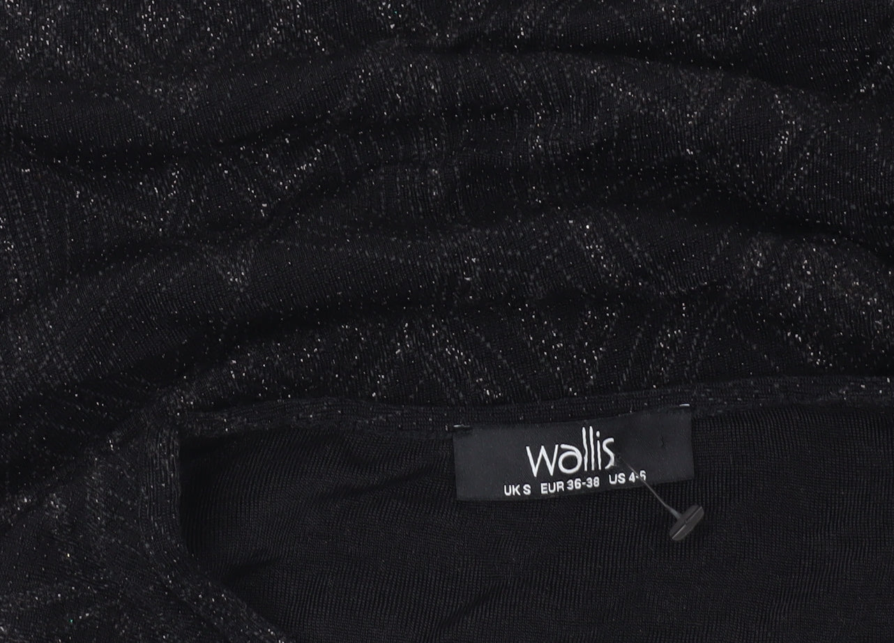 Womens UK Size S Wallis Black Tunic Blouse