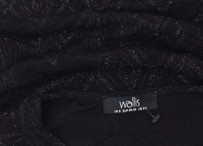 Womens UK Size S Wallis Black Tunic Blouse