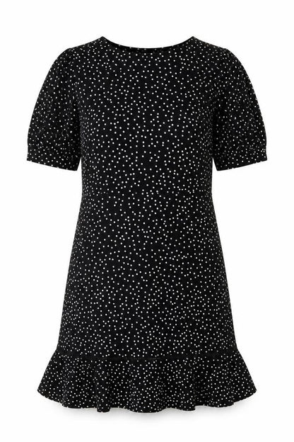 Warehouse Women’s Black Polka Dot Shift Dress Size 10 Short Sleeve