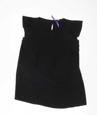 Séraphine Women Black Blouse UK 8 Sleeveless Tunic Style
