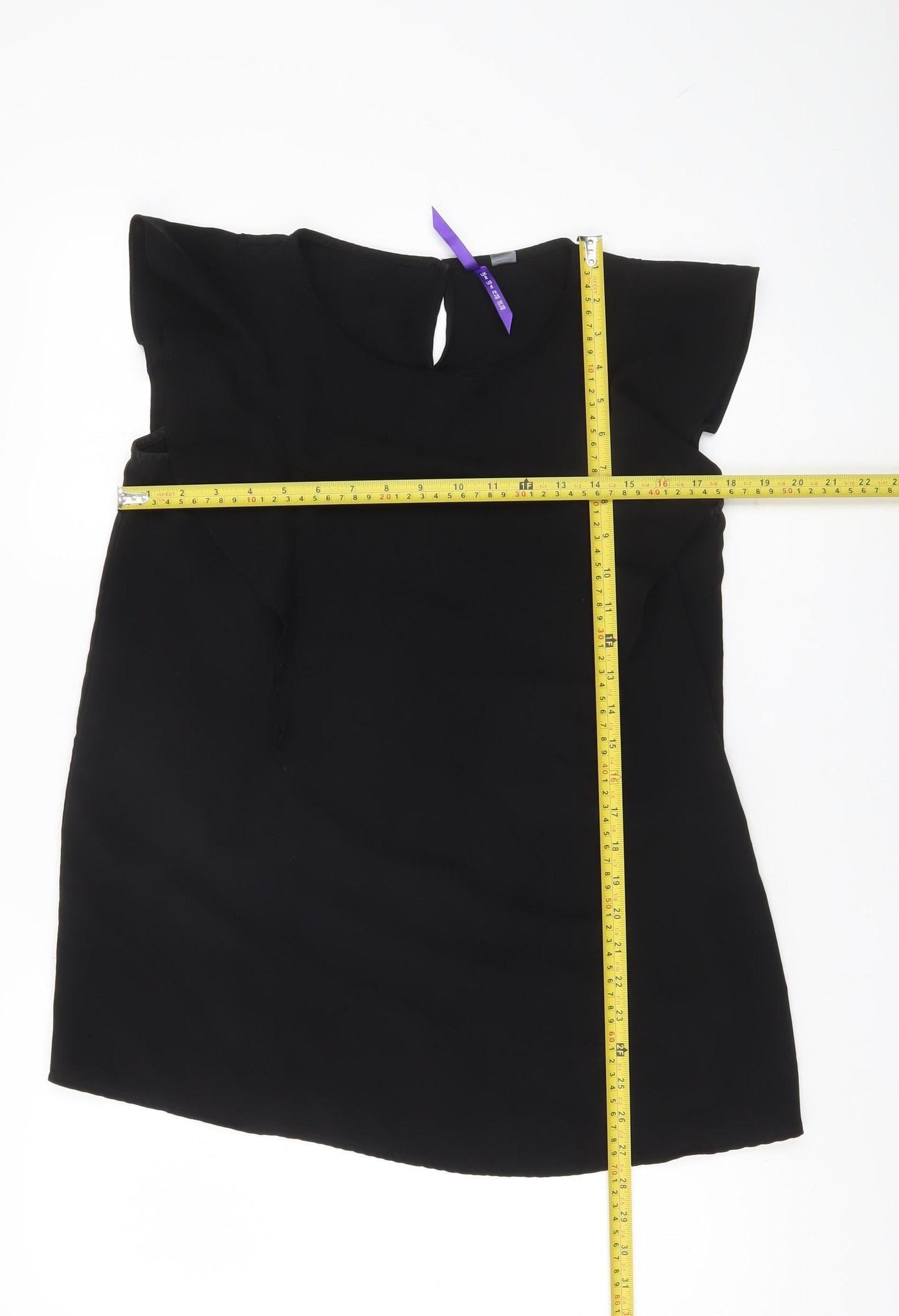 Séraphine Women Black Blouse UK 8 Sleeveless Tunic Style