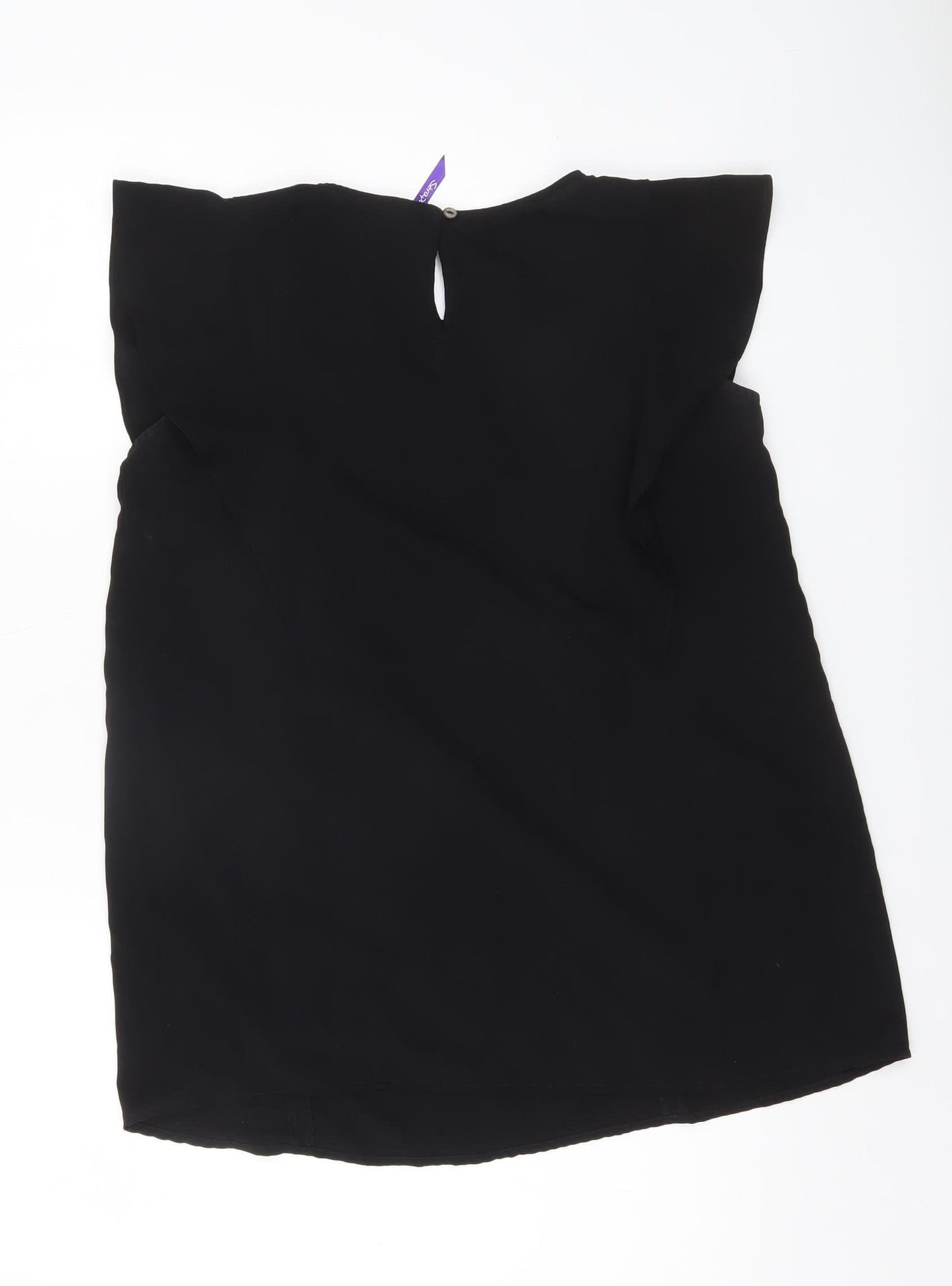 Séraphine Women Black Blouse UK 8 Sleeveless Tunic Style
