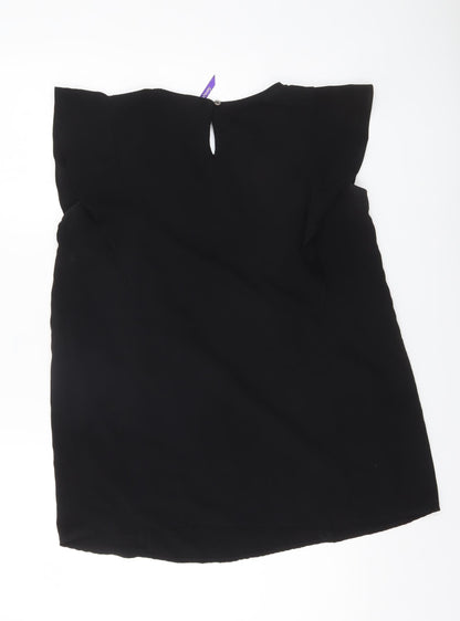 Séraphine Women Black Blouse UK 8 Sleeveless Tunic Style