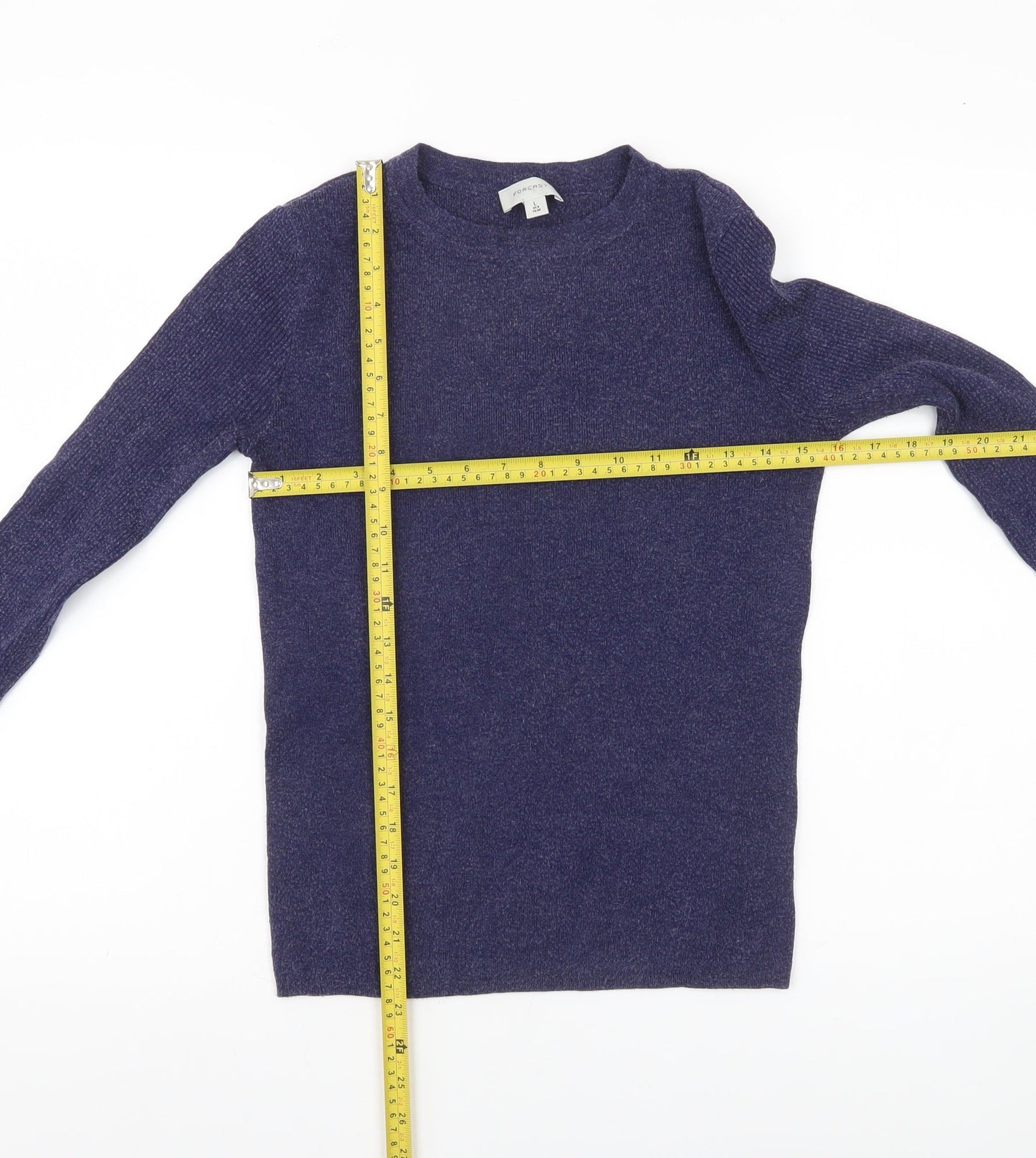 Forcast Womens Purple Crew Neck Knit Jumper Size 12 Long Sleeve