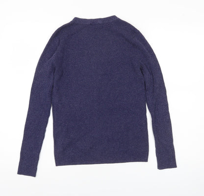 Forcast Womens Purple Crew Neck Knit Jumper Size 12 Long Sleeve