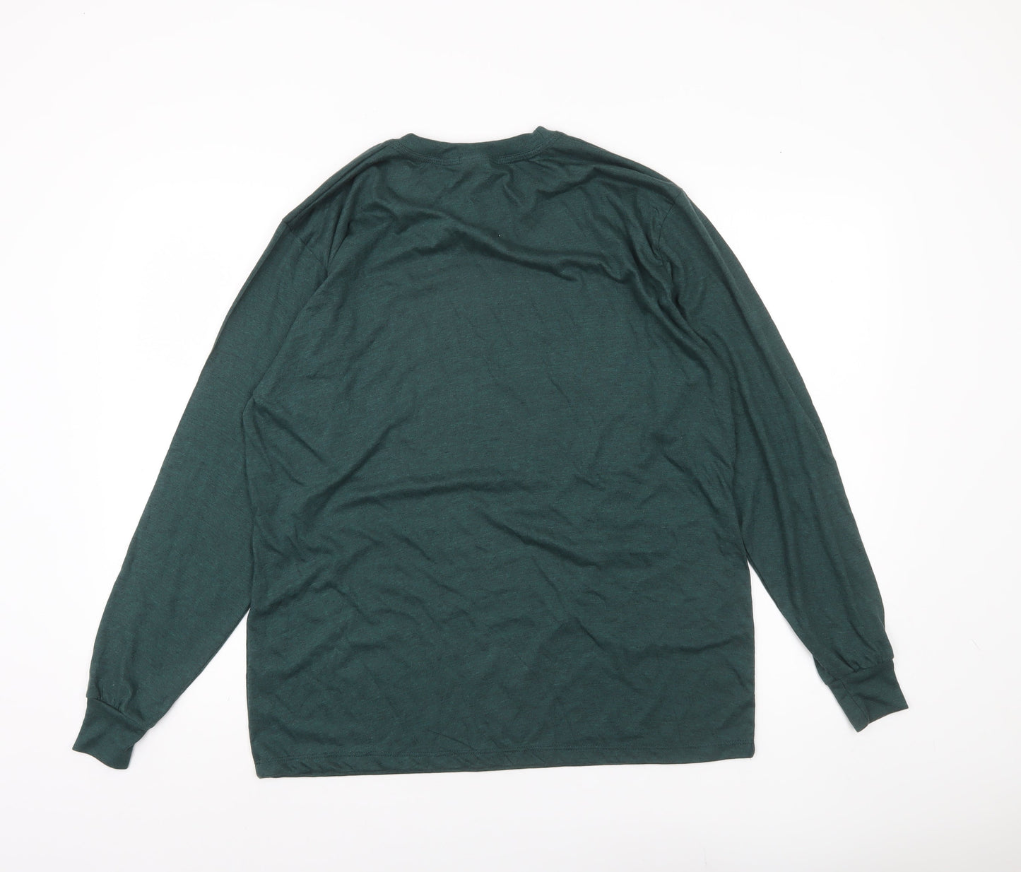 Machu Picchu Men's Green L Long Sleeve Graphic T-Shirt Casual