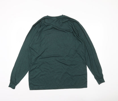 Machu Picchu Men's Green L Long Sleeve Graphic T-Shirt Casual