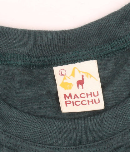 Machu Picchu Men's Green L Long Sleeve Graphic T-Shirt Casual