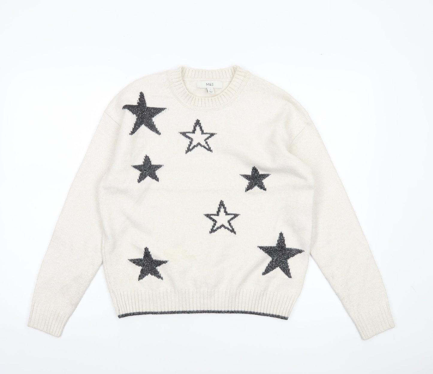 Womens UK Size S Marks and Spencer Ivory Pullover Jumper