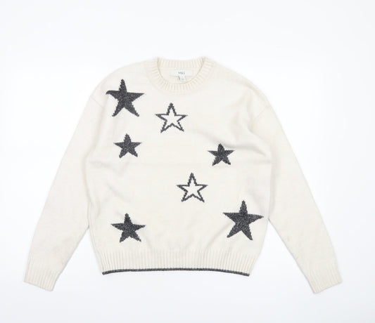 Womens UK Size S Marks and Spencer Ivory Pullover Jumper