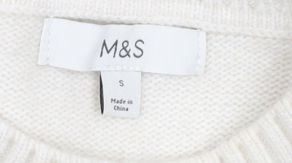 Womens UK Size S Marks and Spencer Ivory Pullover Jumper