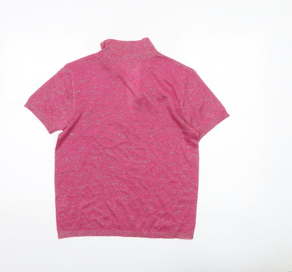 Womens UK Size S Hush Pink Basic Polo