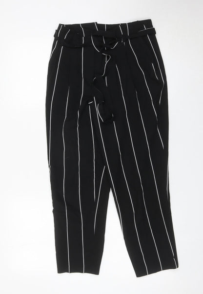 Womens UK Size 8 Miss Selfridge Regular Fit Paperbag Black Trousers