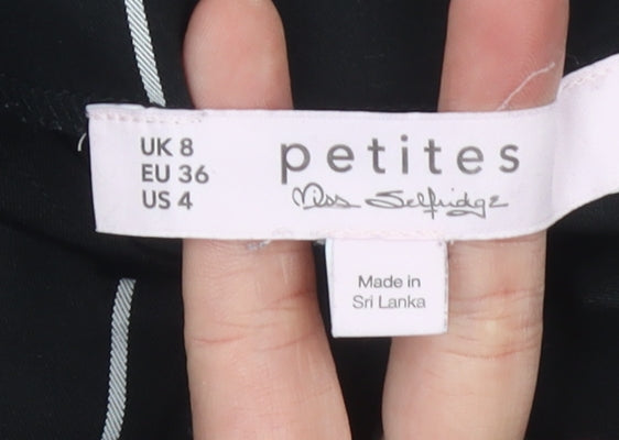 Womens UK Size 8 Miss Selfridge Regular Fit Paperbag Black Trousers
