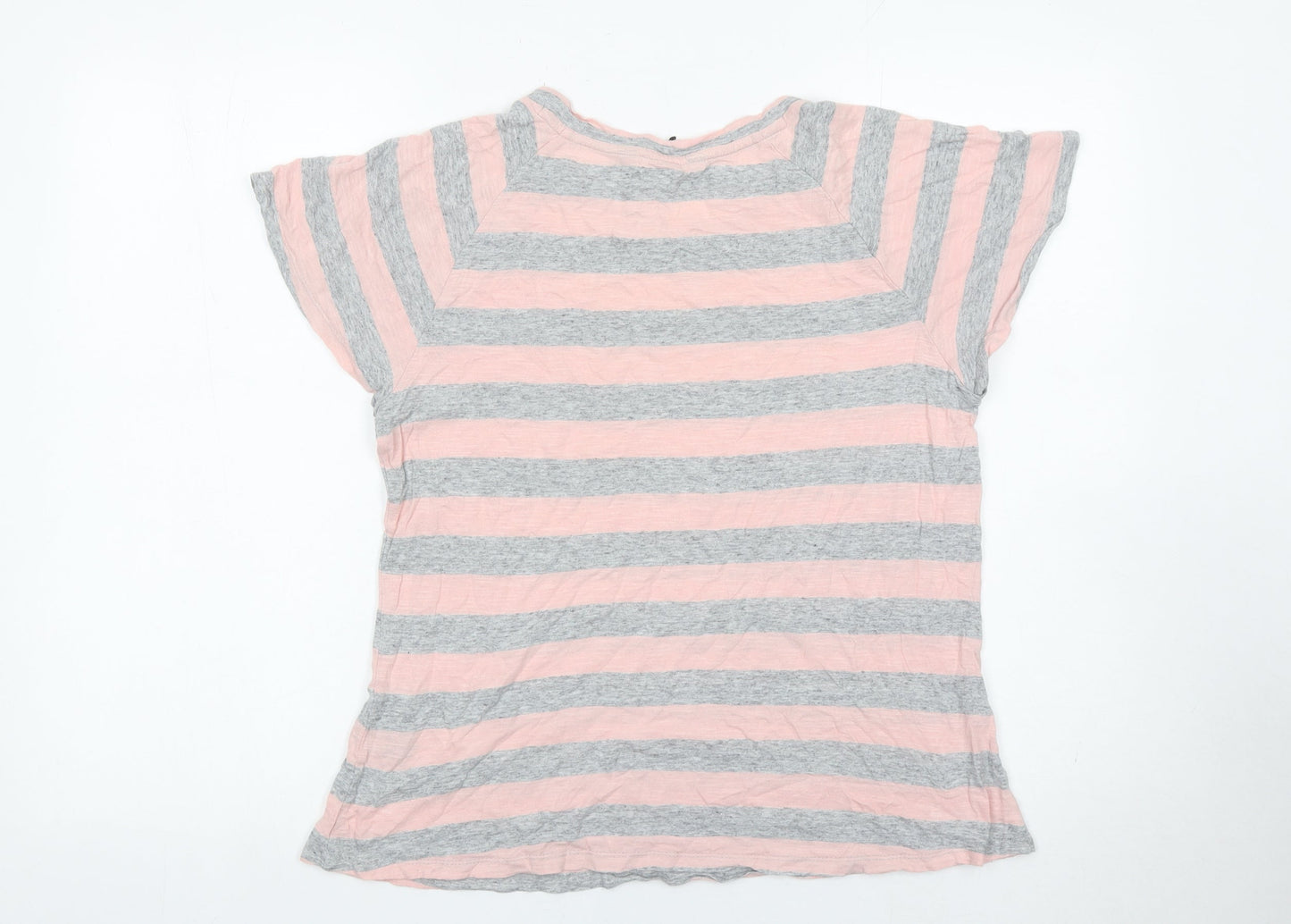 Crew Clothing Women’s Pink Grey Striped T-Shirt Size 12