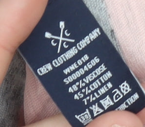 Crew Clothing Women’s Pink Grey Striped T-Shirt Size 12