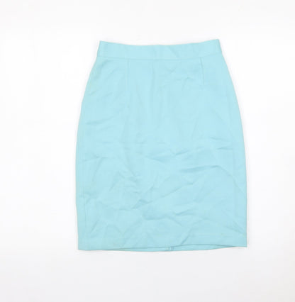 Affinity Womens Blue Size 10 Pencil Work Skirt Knee Length