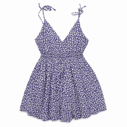 Jack Wills Womens Blue Floral Skater Dress Size 6 Summer V-Neck