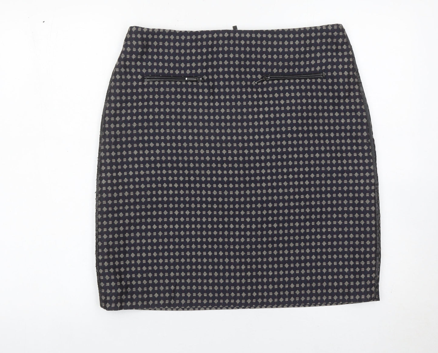 Marks and Spencer Women’s Blue Geometric Pencil Skirt Size 12