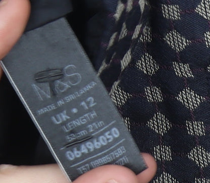 Marks and Spencer Women’s Blue Geometric Pencil Skirt Size 12