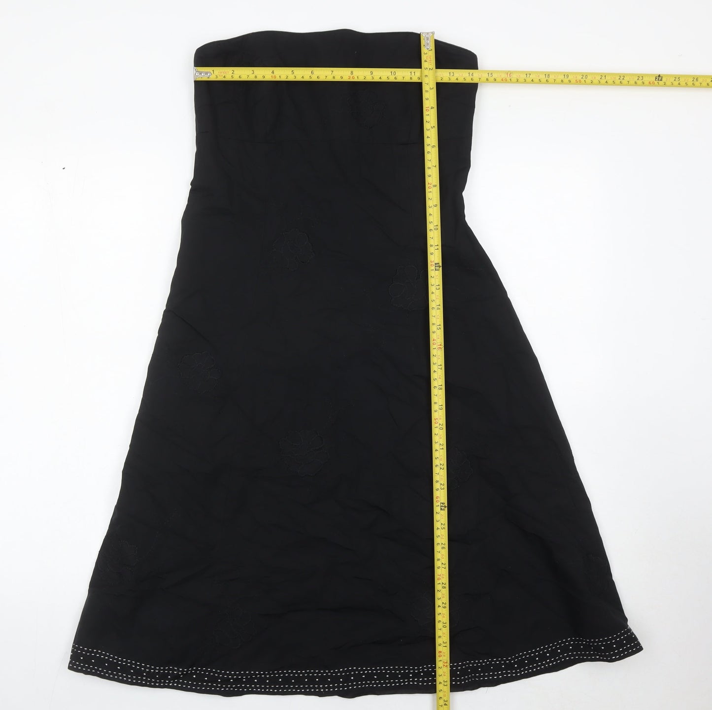 Jasper Conran Women’s Black Strapless A-Line Midi Dress Size 10