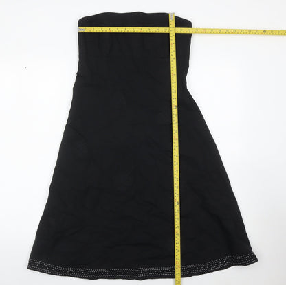 Jasper Conran Women’s Black Strapless A-Line Midi Dress Size 10