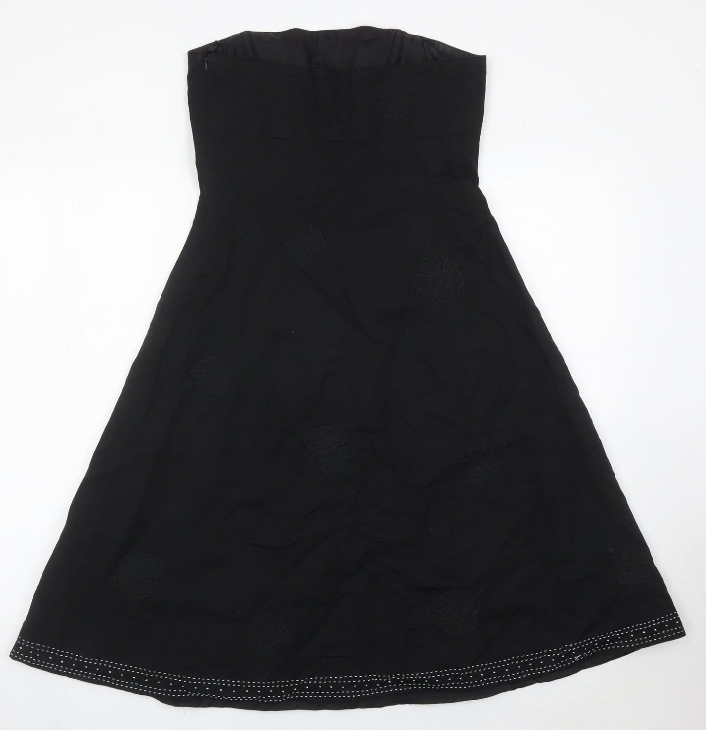 Jasper Conran Women’s Black Strapless A-Line Midi Dress Size 10