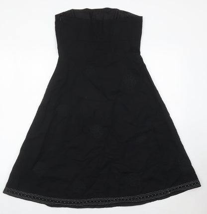 Jasper Conran Women’s Black Strapless A-Line Midi Dress Size 10