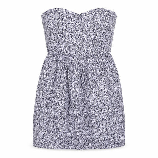Jack Wills Women’s Blue Strapless Cotton Dress UK 8 Knee Length