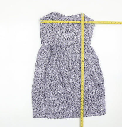 Jack Wills Women’s Blue Strapless Cotton Dress UK 8 Knee Length