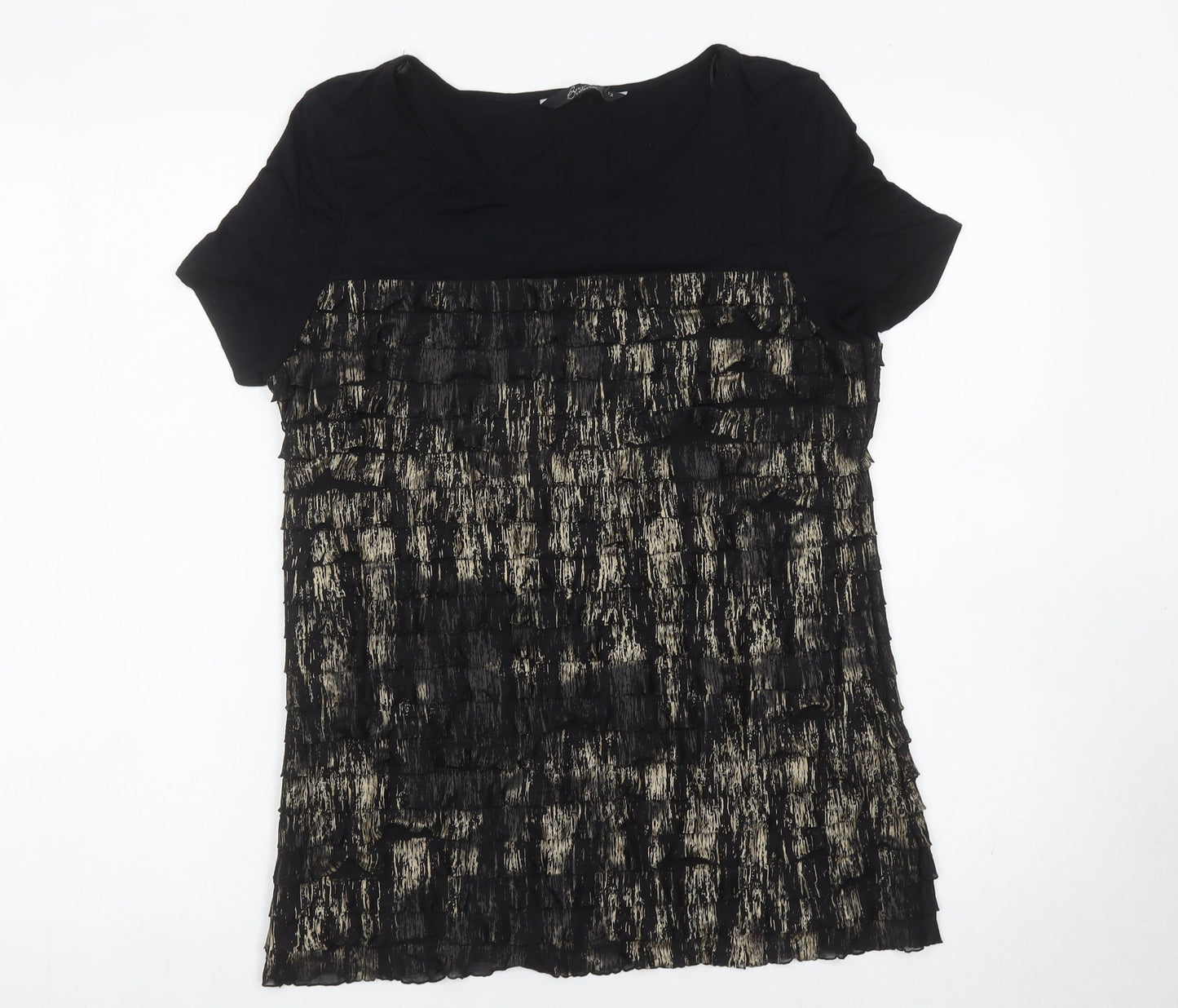 Womens UK Size 12 Bm Collection Black Basic Blouse