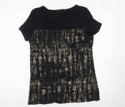 Womens UK Size 12 Bm Collection Black Basic Blouse