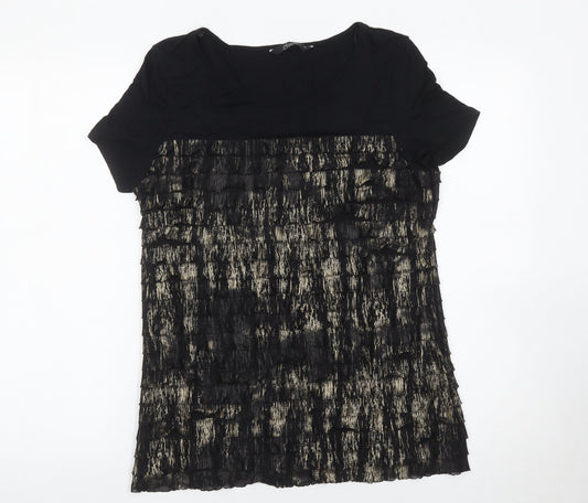 Womens UK Size 12 Bm Collection Black Basic Blouse