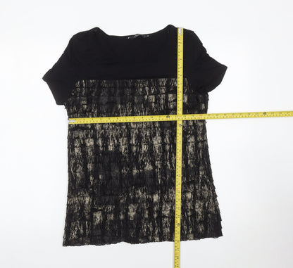 Womens UK Size 12 Bm Collection Black Basic Blouse