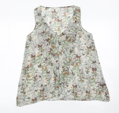 Monsoon Womens Multicoloured Butterfly Floral Chiffon Tank Top Size 10