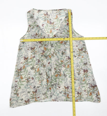 Monsoon Womens Multicoloured Butterfly Floral Chiffon Tank Top Size 10