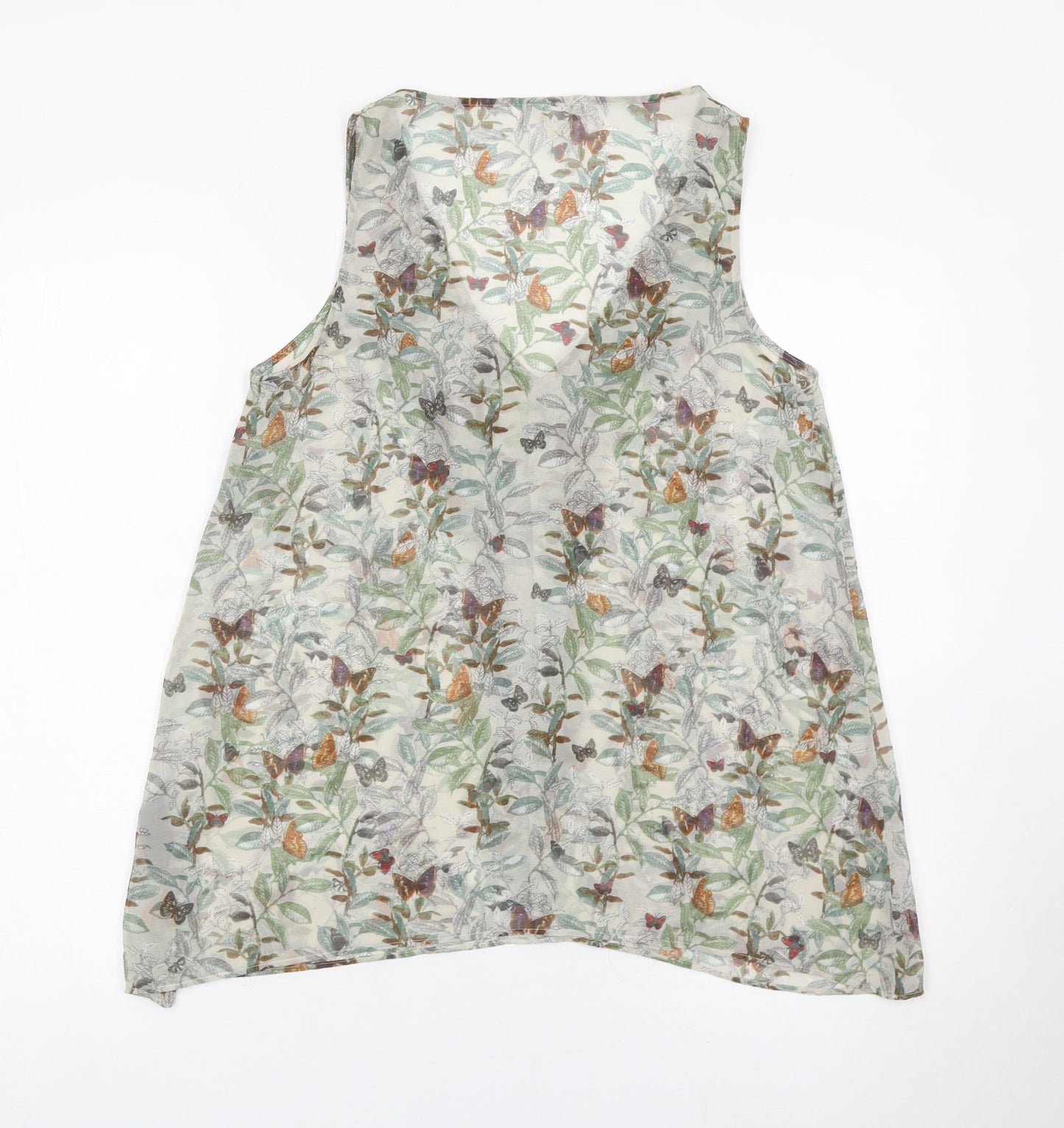 Monsoon Womens Multicoloured Butterfly Floral Chiffon Tank Top Size 10