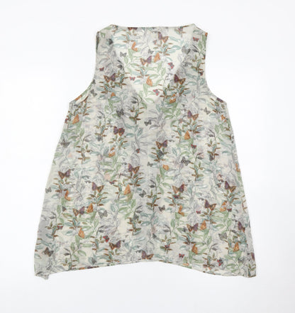 Monsoon Womens Multicoloured Butterfly Floral Chiffon Tank Top Size 10