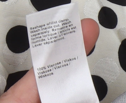 River Island Women’s Black White Polka Dot Halter Shift Dress UK 12