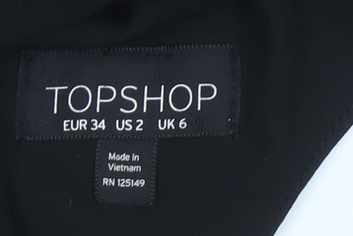 Topshop Women’s Black Glitter Maxi Evening Halter Dress UK 6