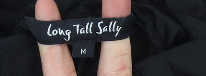 Long Tall Sally Women’s Black Maxi Evening Dress M Tall Beaded Formal