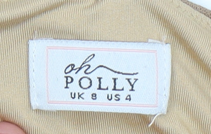 Womens UK Size 8 Oh Polly Beige Cropped Blouse