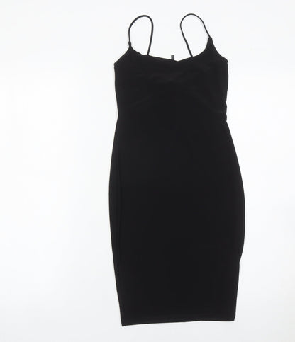 PrettyLittleThing Women’s Black Size 6 Midi Slip Dress