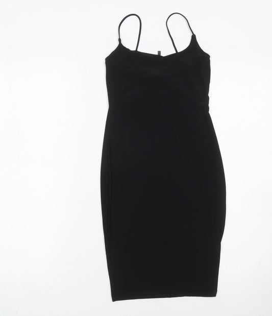 PrettyLittleThing Women’s Black Size 6 Midi Slip Dress