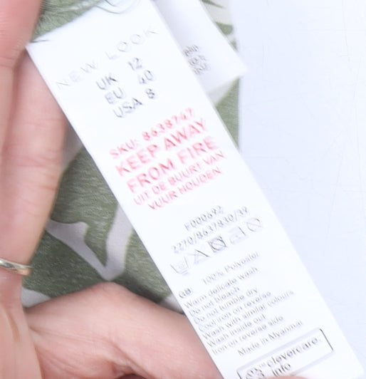 New Look Women’s Green Leaf Print Wide Leg Jumpsuit Size 12