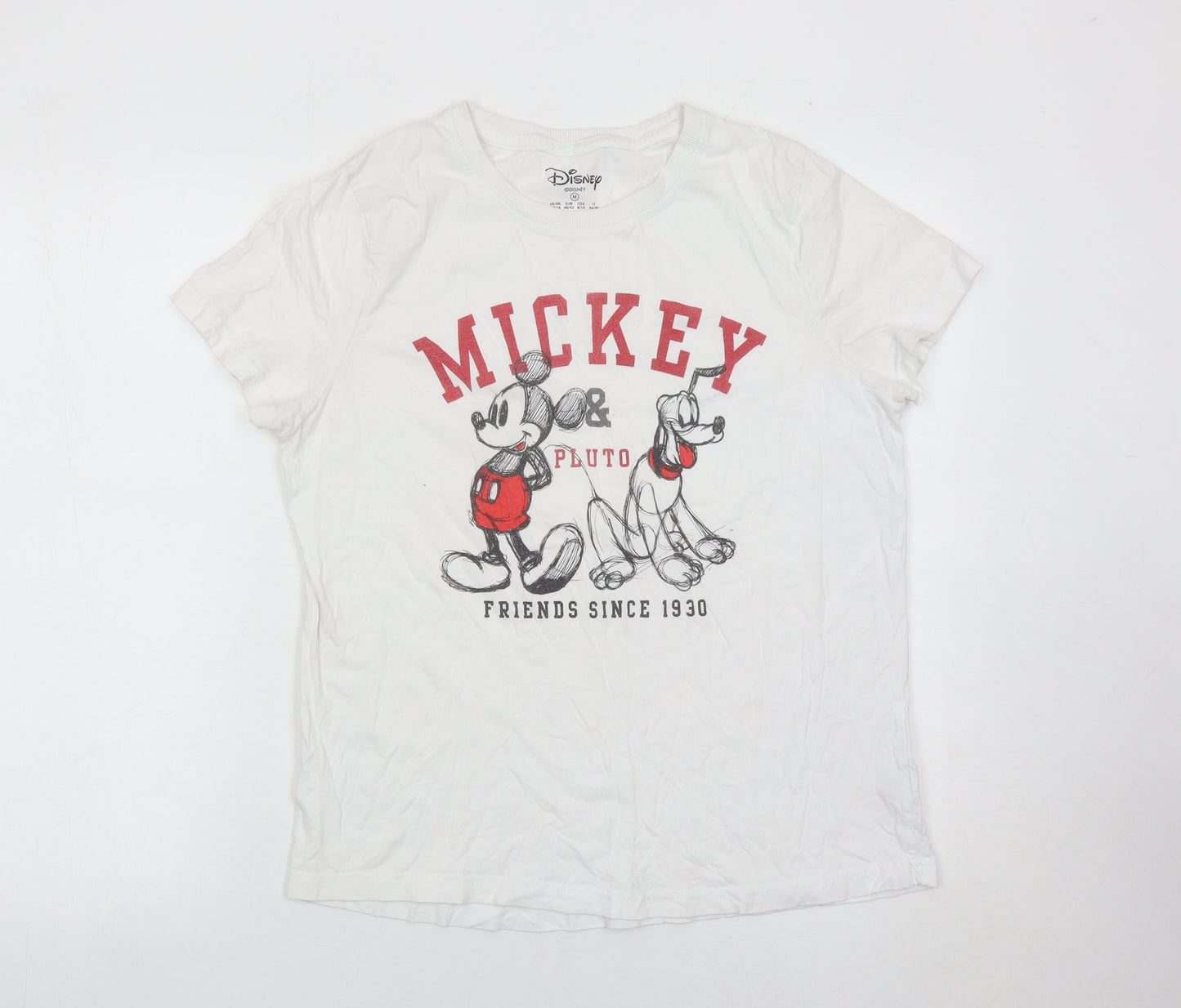 Womens UK Size 12 Disney White Basic T-Shirt